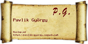 Pavlik György névjegykártya