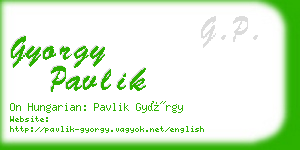 gyorgy pavlik business card